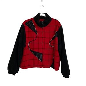 CB Wraps By Canvasbacks Cropped Fleece Sherpa Wool Jacket